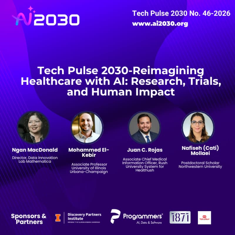 Cover Image for No. 53 Tech Pulse 2030-Reimagining Healthcare with AI: Research, Trials, and Human Impact- Chicago
