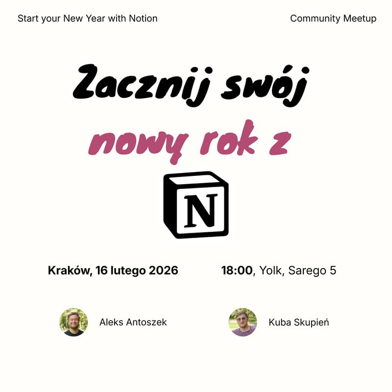 Cover Image for Zacznij Swój Nowy Rok z Notion | Kraków