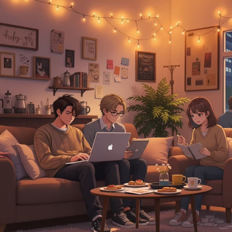 Cover Image for Midnight cafe + movie!