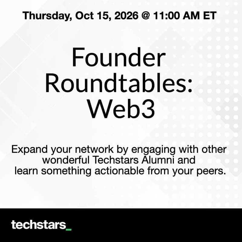 Cover Image for Techstars Founder Roundtable: Web3