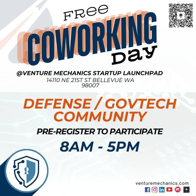 Cover Image for Free Coworking Day for the DefenseTech & GovTech Community