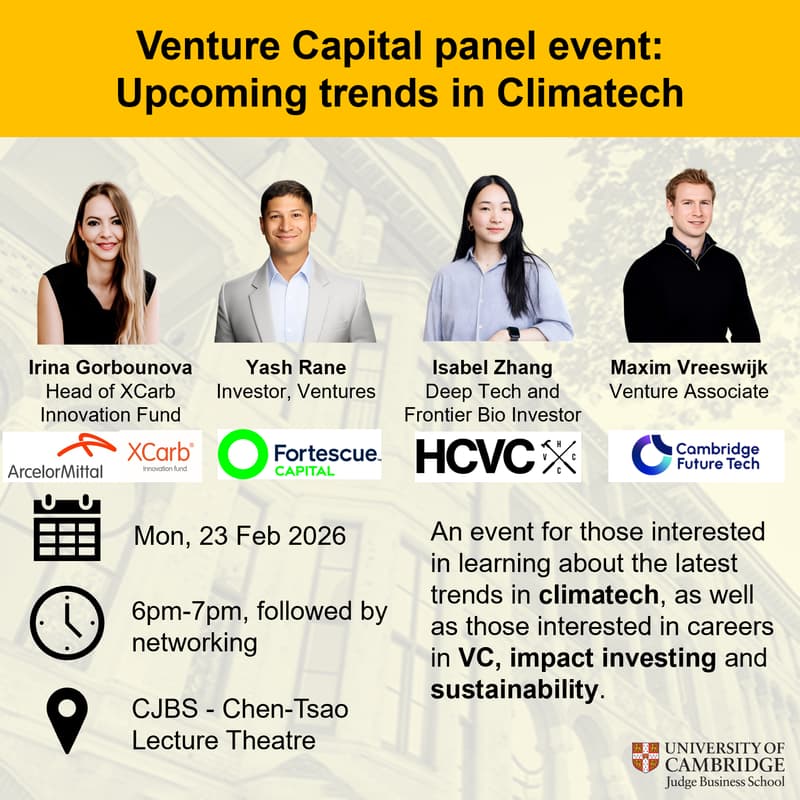 Cover Image for Venture Capital panel event: Upcoming trends in Climatech