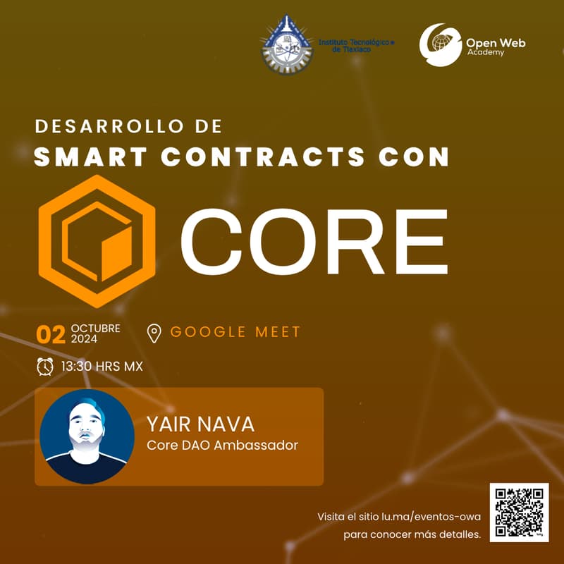 Cover Image for Workshop | Desarrollo de Smart Contracts con Core DAO