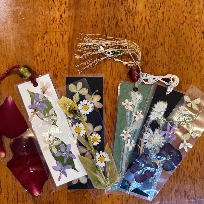 Cover Image for pressed flower bookmarks with element design