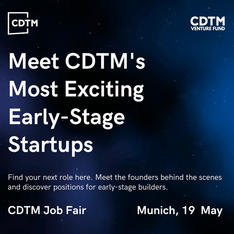 Cover Image for CDTM Job Fair — Meet Munich's Most Exciting Early-Stage Startups