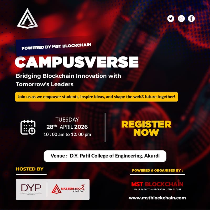 Cover Image for CampusVerse by MST Blockchain {DY PATIL COLLEG OF ENGINEERING,AKURDI} 🚀