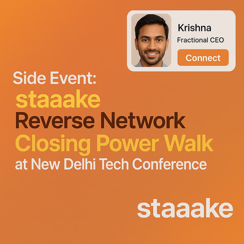 Cover Image for Side Event: staaake Reverse Network Closing Power Walk at New Delhi AI/Tech Conference