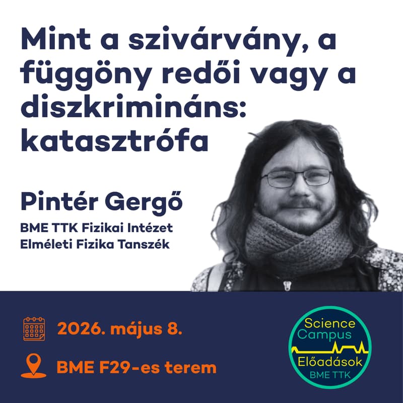 Cover Image for Mint a szivárvány, a függöny redői vagy a diszkrimináns: katasztrófa - Pintér Gergő előadása