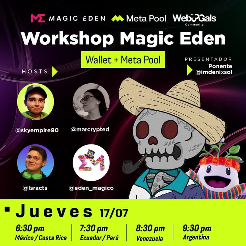 Cover Image for Online Workshop: Magic Eden + Restaking en Solana