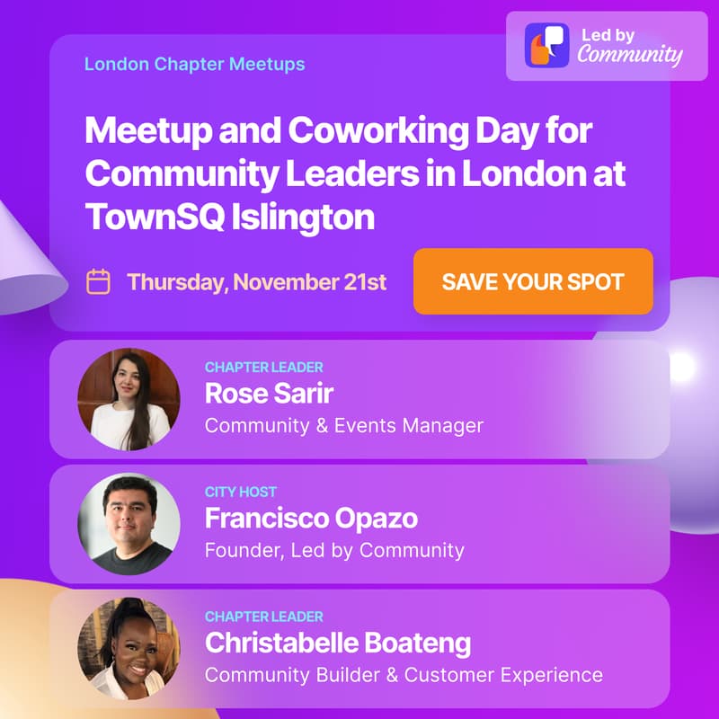 Cover Image for [Postponed] Building Together: Meetup for Community Leaders in London at TownSQ Islington