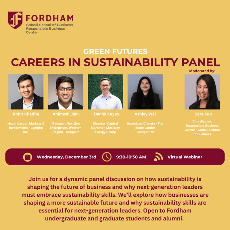 Cover Image for Green Futures:  Careers in Sustainability Webinar