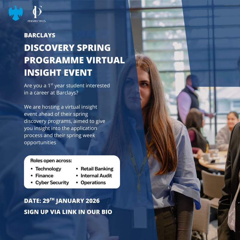 Cover Image for Barclays Spring Week Virtual Insight Event
