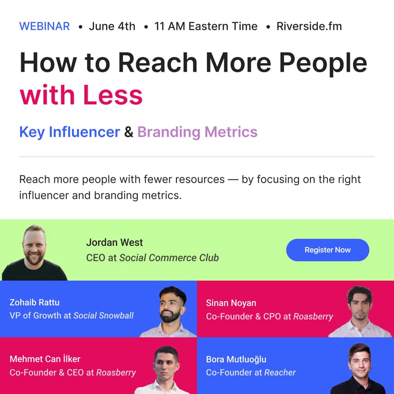 Cover Image for HOW TO REACH MORE PEOPLE WITH LESS Ft. Jordan West | Online Event