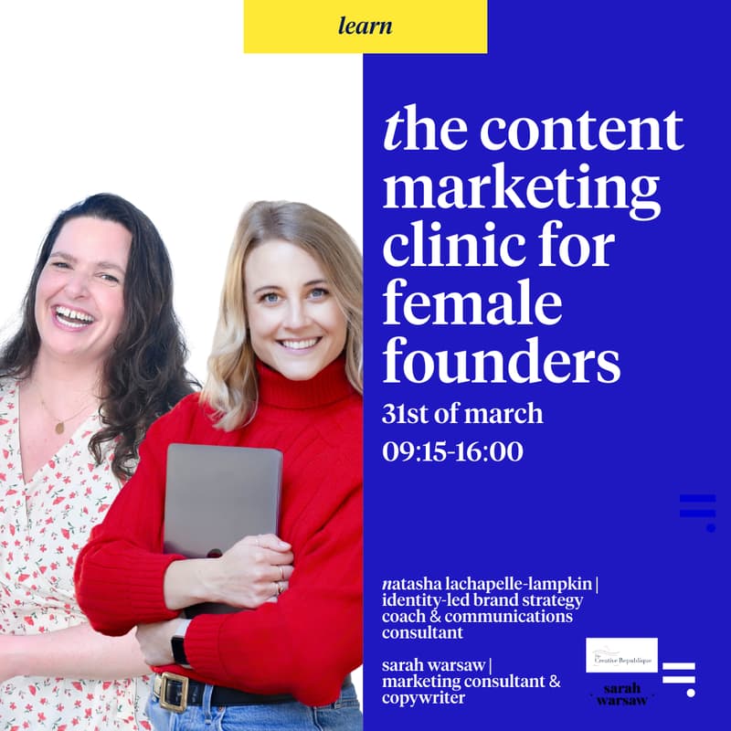 Cover Image for The Content Marketing Clinic for Female Founders