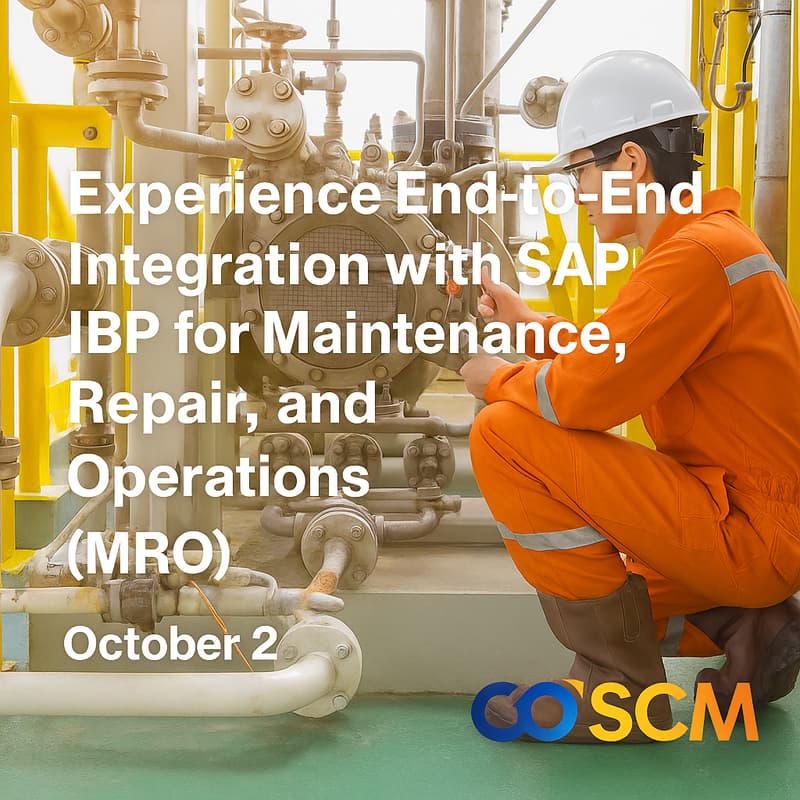 Cover Image for Experience End-to-End Integration with SAP IBP for Maintenance, Repair, and Operations (MRO)