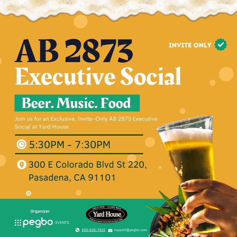 Cover Image for Affordable Housing Executive Social @ Yard House: AB 2873