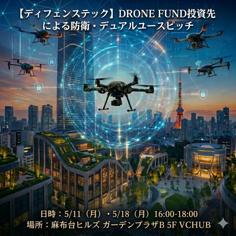 Cover Image for 5/11開催【ディフェンステック】DRONE FUND投資先による防衛・デュアルユースピッチ