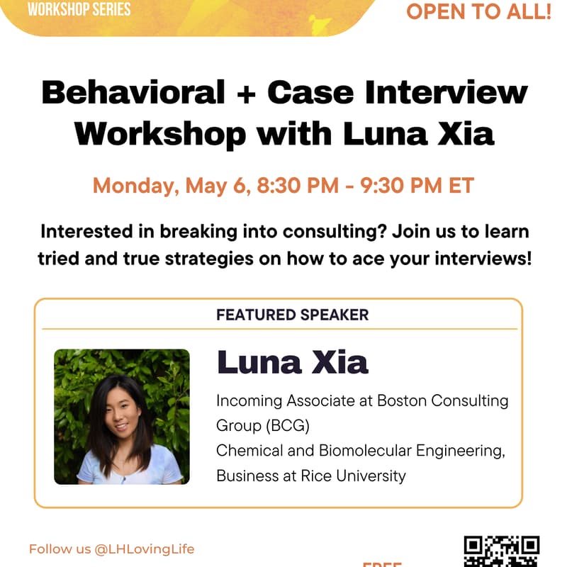 Cover Image for Interview Workshop with Luna Xia, BCG