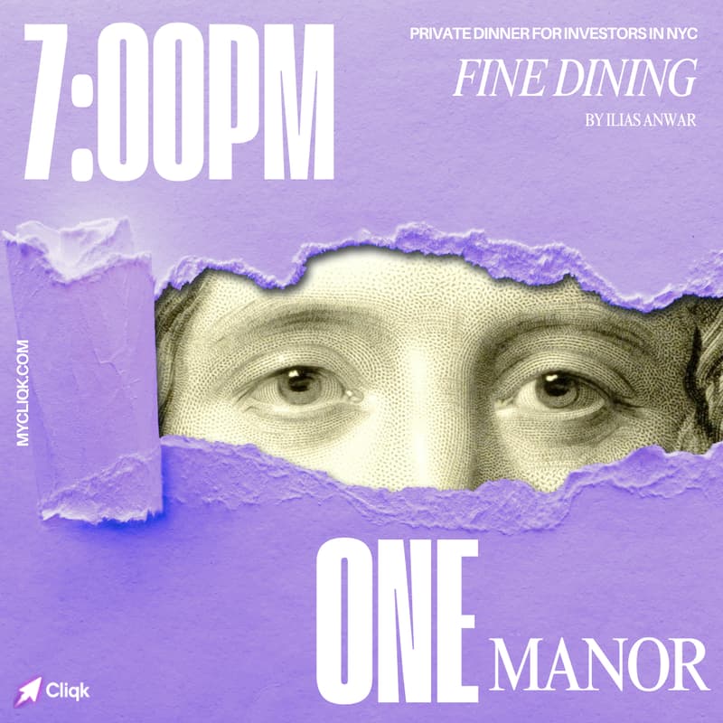 Cover Image for One Manor: private dinner for VC's and Angel Investors