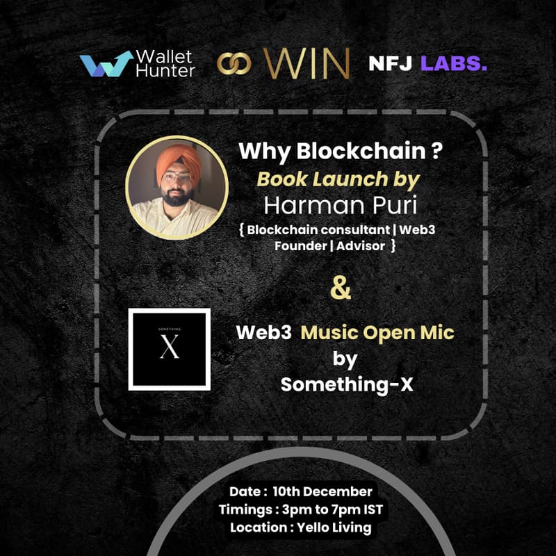 Cover Image for Web3 Innovators Nexus | Book Launch | Open Mic Music - Bangalore 2023