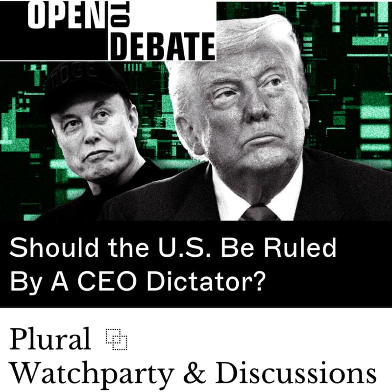 Cover Image for Debate Watch Party: Should the U.S. Be Ruled by a CEO Dictator?