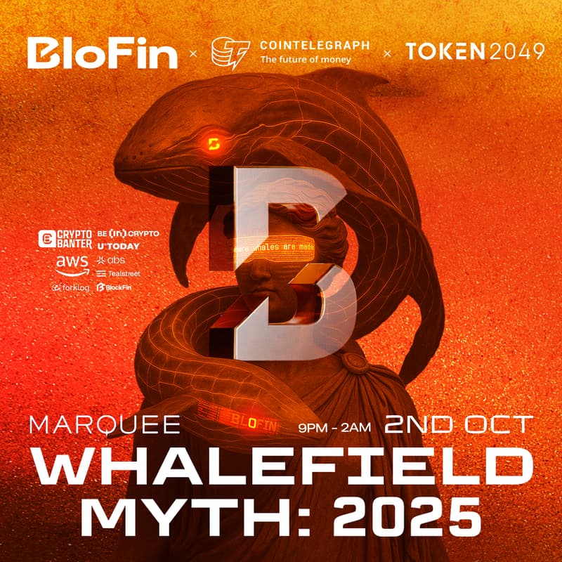 Cover Image for BloFin x CoinTelegraph x TOKEN 2049: Whalefield 2025