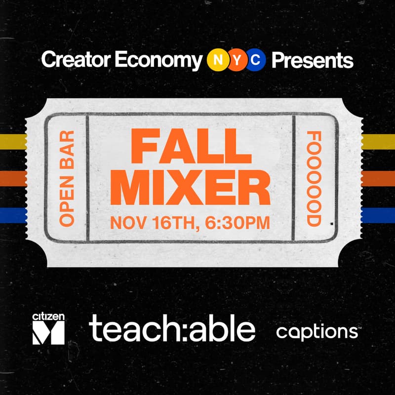 Cover Image for Creator Economy NYC's Fall Mixer