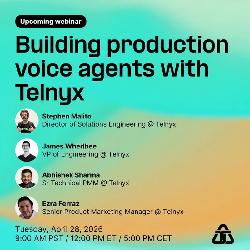 Cover Image for Building production voice agents with Telnyx