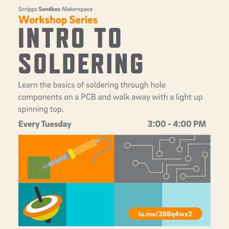 Cover Image for Intro to Soldering: Light Up Spinning Top