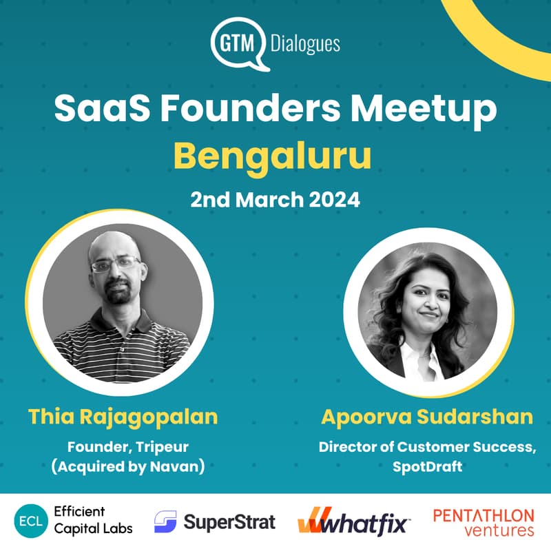 Cover Image for GTMDialogues: Bengaluru SaaS Meetup (Invite Only!)