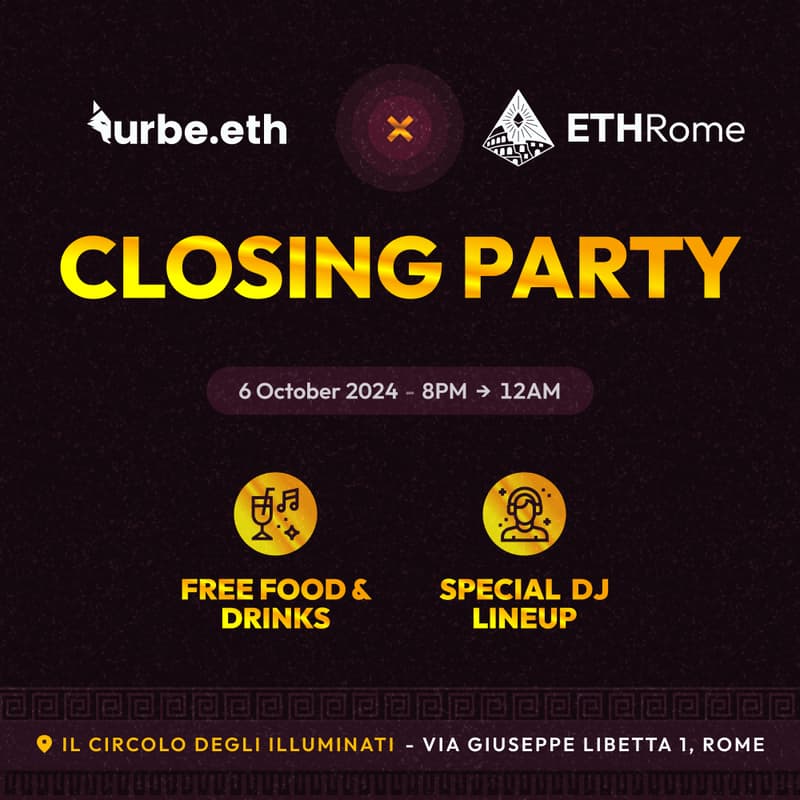 Cover Image for urbe.eth x ETHRome closing party