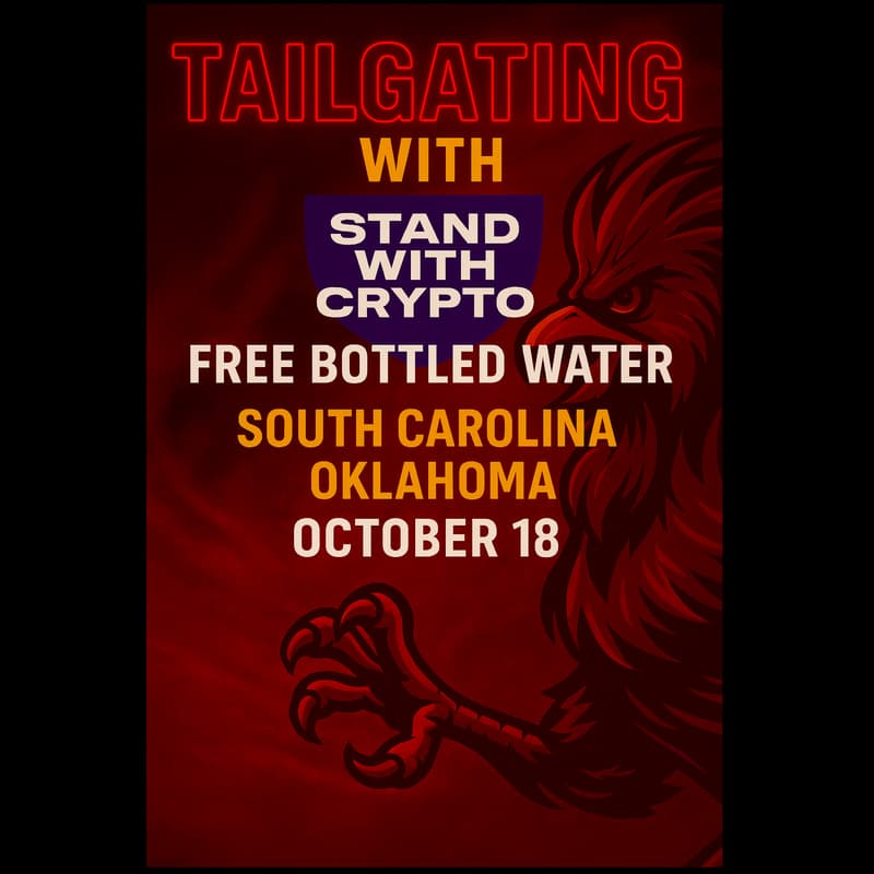 Cover Image for Tailgating with Stand With Crypto - Carolina vs. Oklahoma 10/18