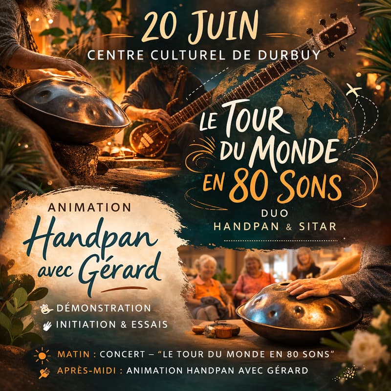 Cover Image for Le Tour du Monde en 80 Sons + Découverte du Handpan