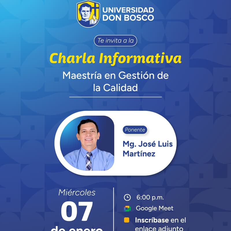 Cover Image for Charla informativa: Maestría en Gestión de la Calidad