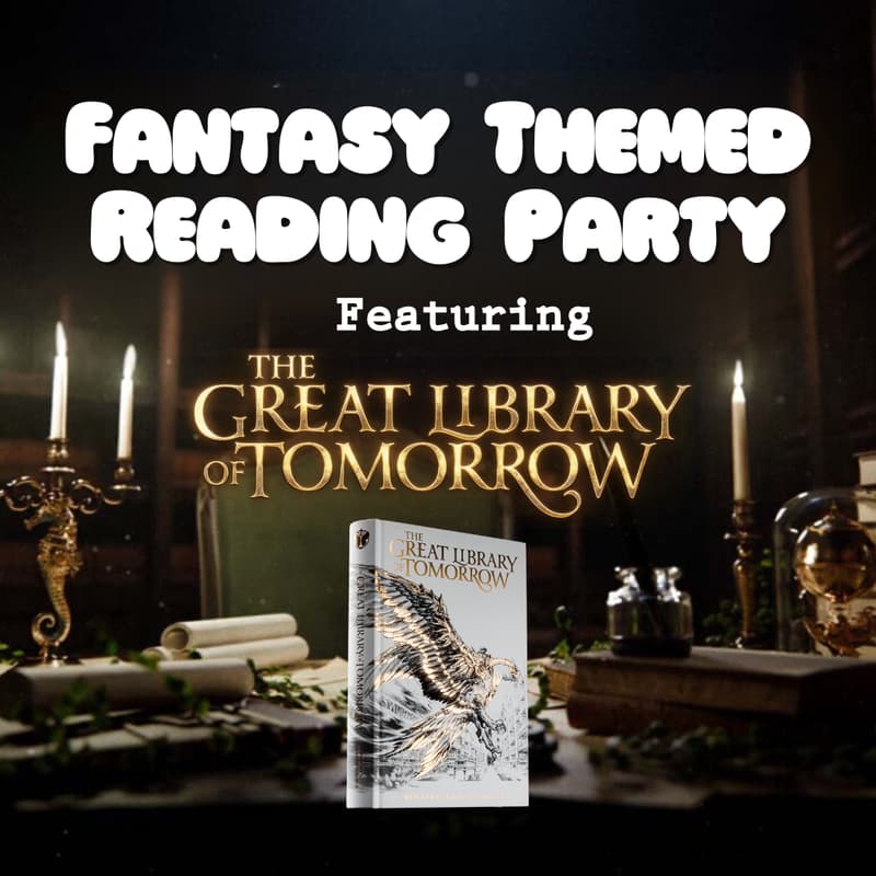 Cover Image for Fantasy Reading Party, featuring The Great Library of Tomorrow