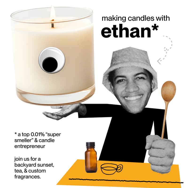 Cover Image for Making Candles with Ethan: A Sunset Candle Workshop with a Super Smeller