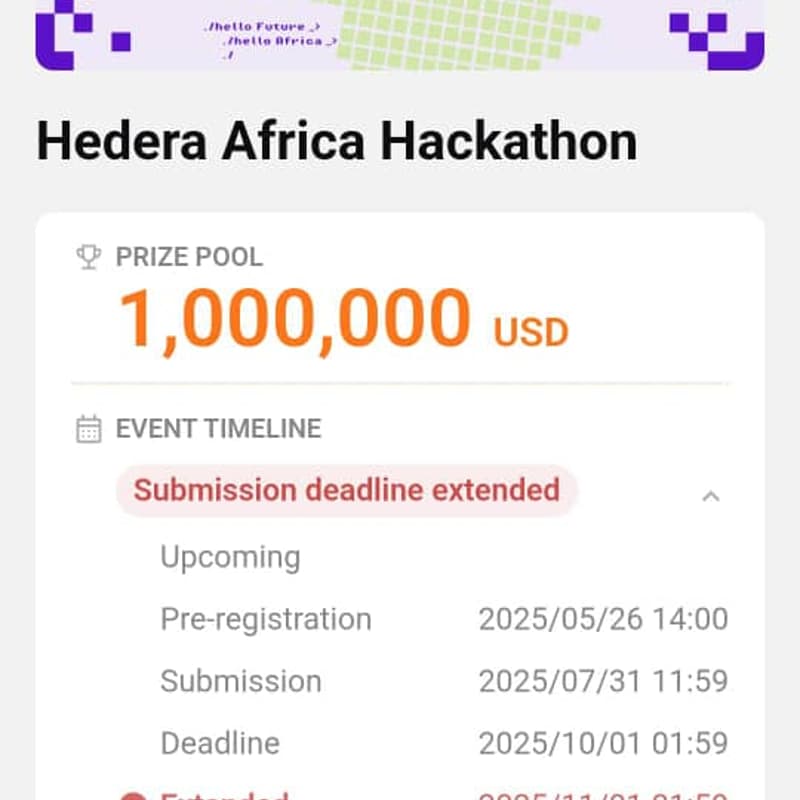 Cover Image for Hedera Hackathon Africa. East Africa Stations