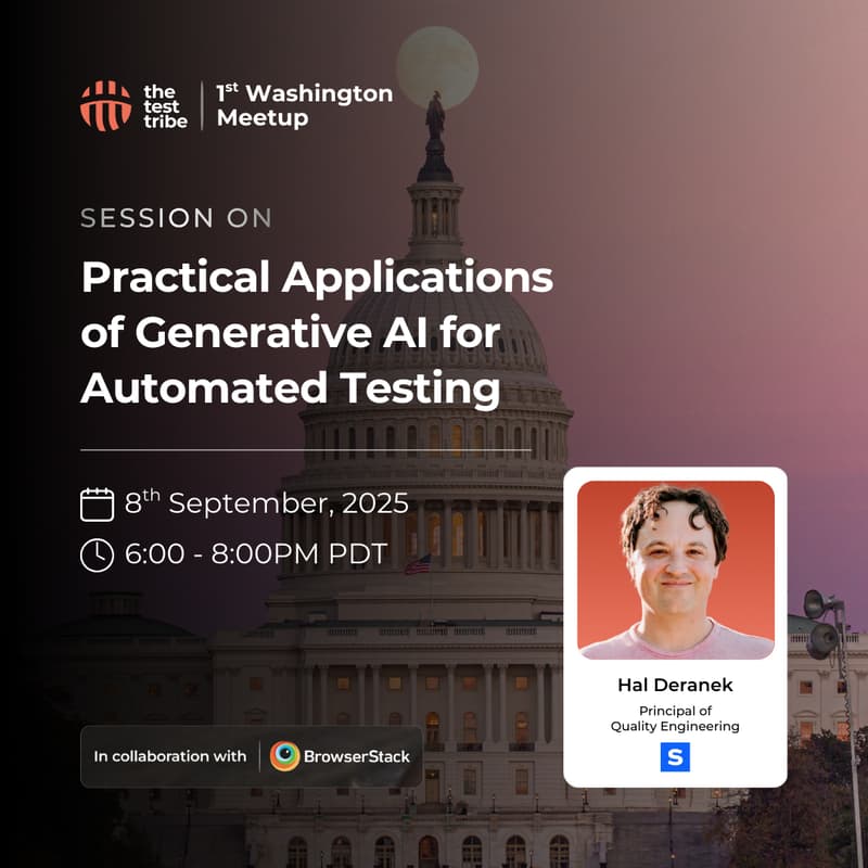 Cover Image for Practical Applications of GenAI for Automated Testing | Washington Meetup