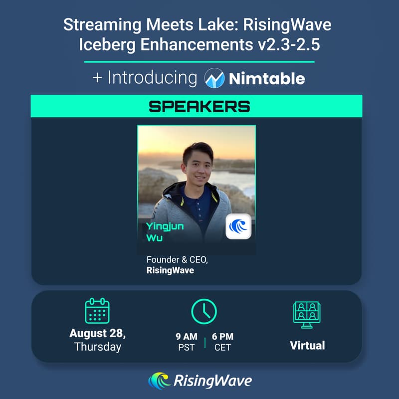 Cover Image for Streaming Meets Lake: RisingWave's Iceberg Enhancements v2.3- 2.5 + Introducing Nimtable