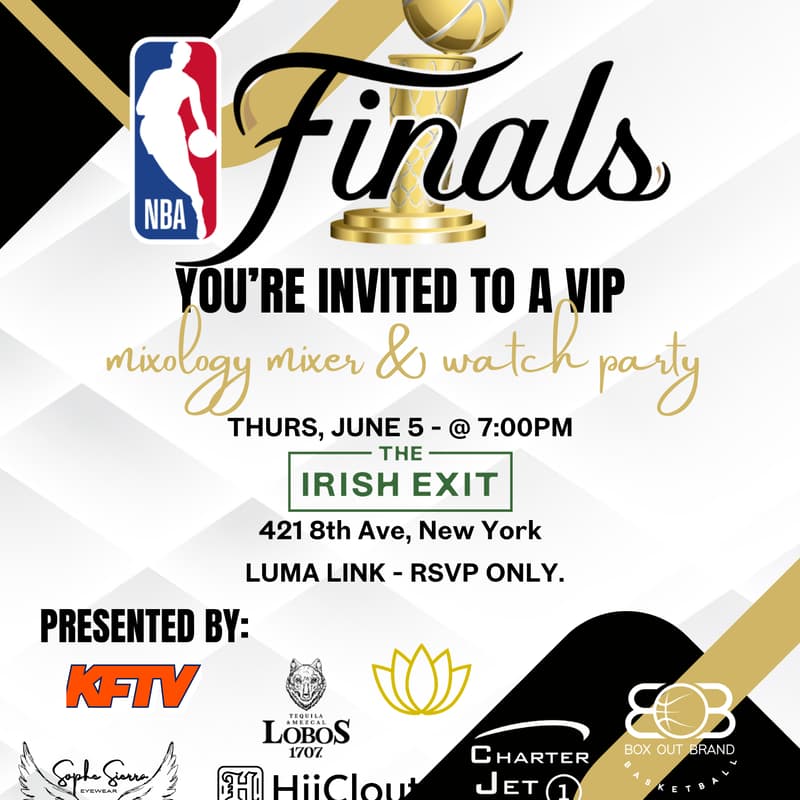 Cover Image for NBA Finals Game 1 Watch Party & Pre-game Mixology Mixer