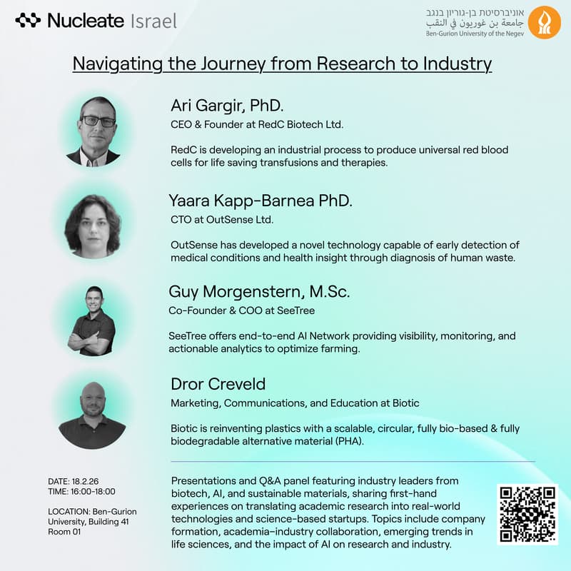 Cover Image for Nucleate BGU - Navigating the Journey from Research to Industry