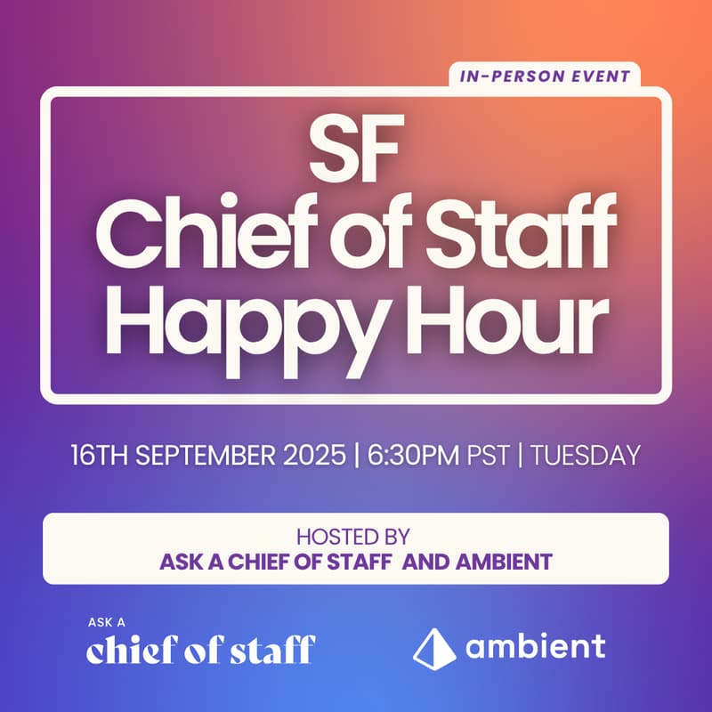 Cover Image for San Francisco Chief of Staff Happy Hour 🎊