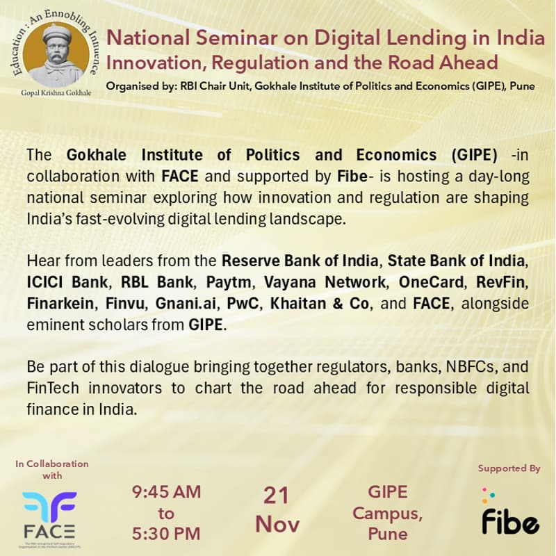 Cover Image for National Seminar on Digital Lending in India - GIPE, Pune