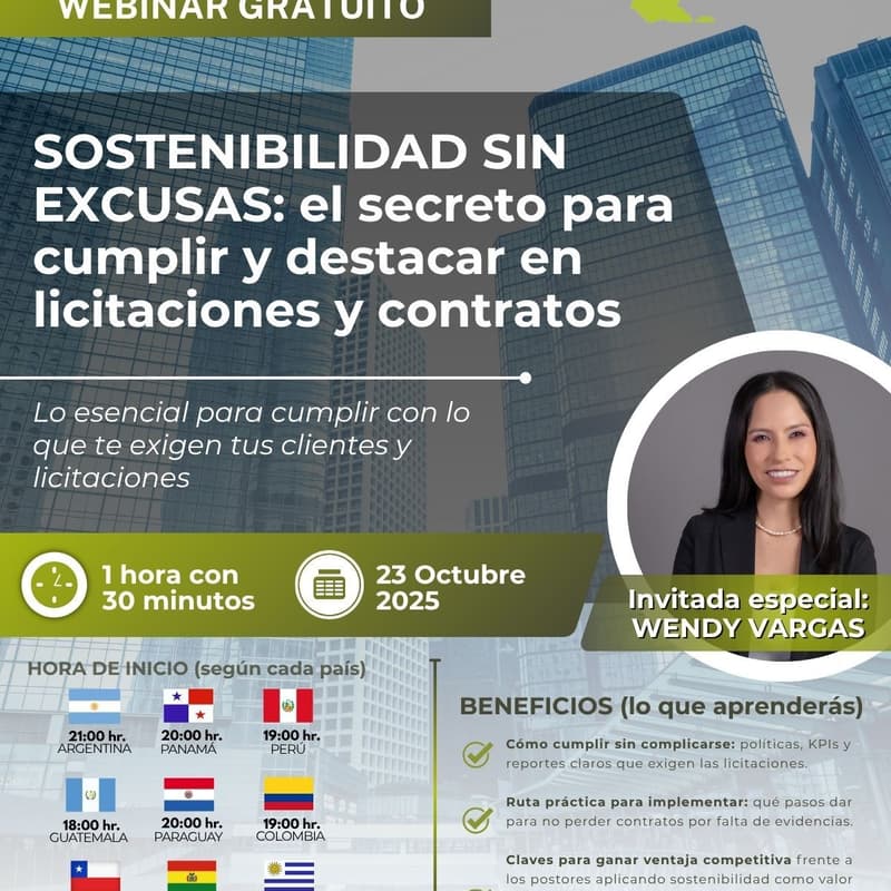 Cover Image for Registro Webinar Gratuito - Sostenibilidad sin excusas