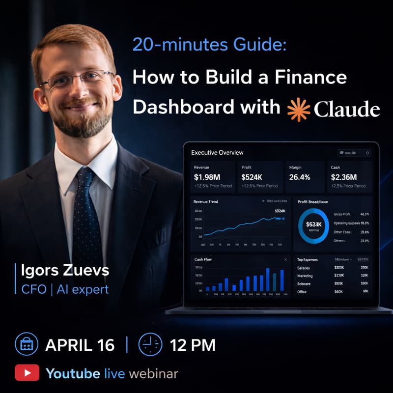 Обложка для 20-minutes Guide: How to Build a Finance Dashboard with Claude AI