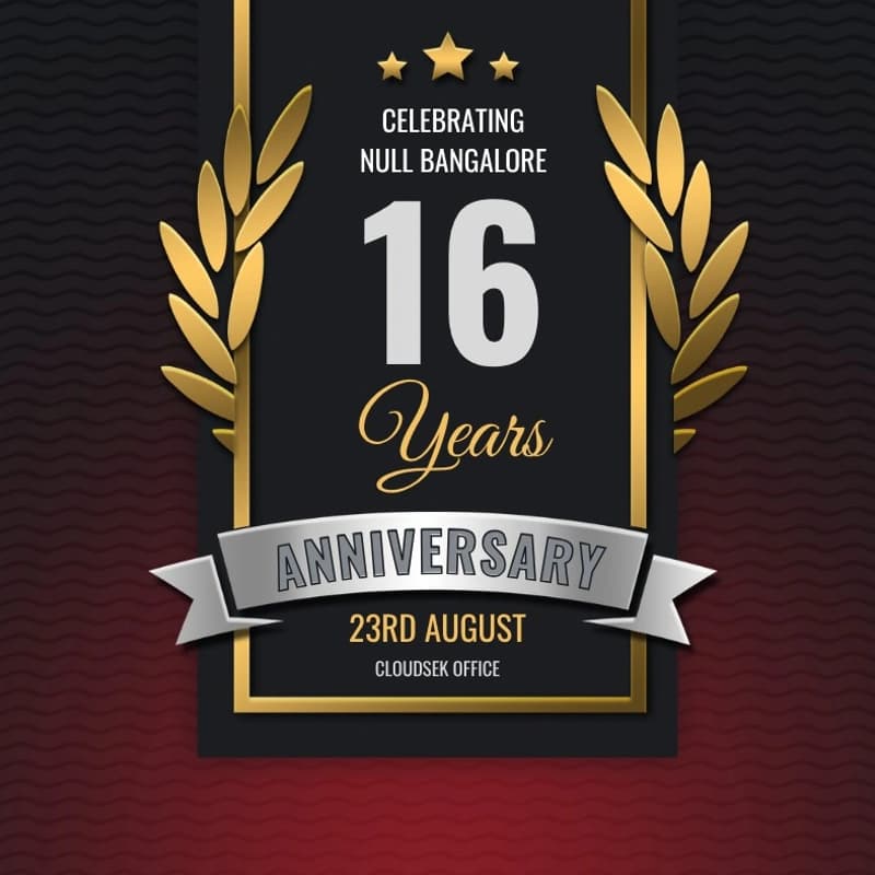 Cover Image for Null/OWASP Combined Meet - Bangalore | 23rd Aug 2025 | 16th Anniversary