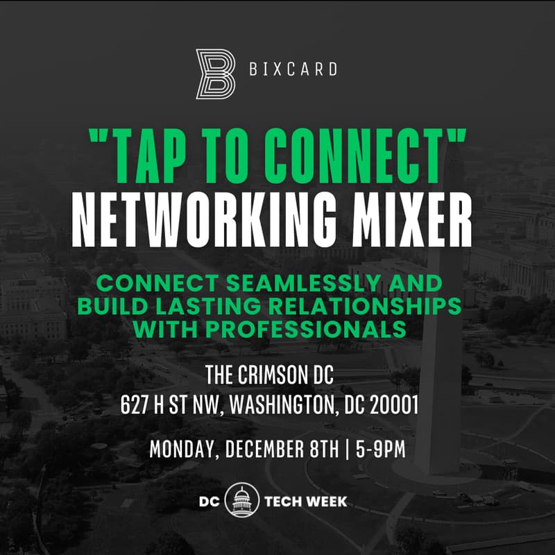 Cover Image for BiXCard "Tap to Connect" Networking Mixer at Crimson DC