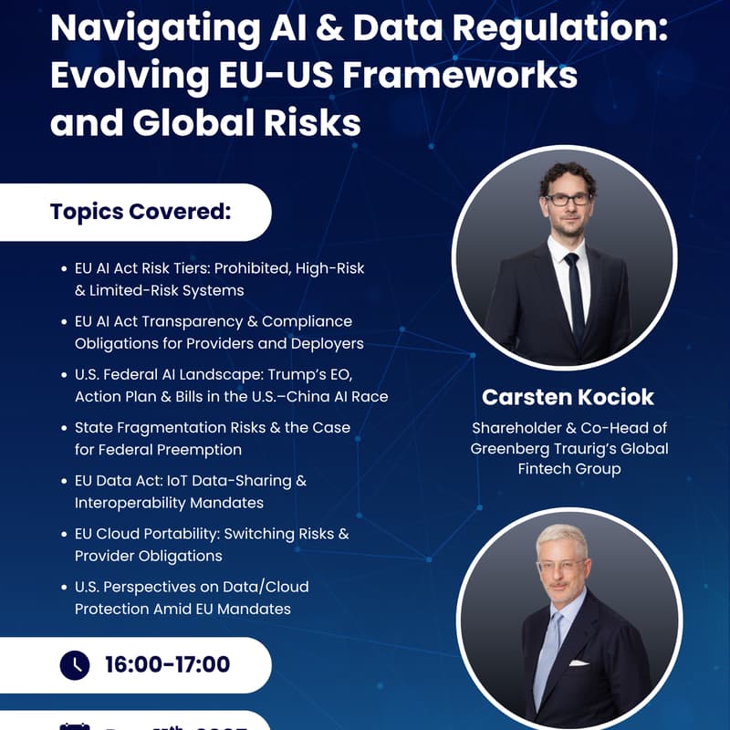 Cover Image for Navigating AI & Data Regulation evolving EU-US Frameworks and Global Risks