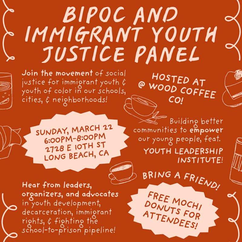 Cover Image for BIPOC & Immigrant Youth Justice Panel @ Wood Coffee Co.