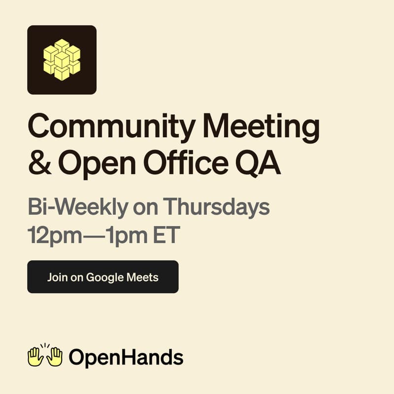 Cover Image for OpenHands Community Call - Apr 23rd